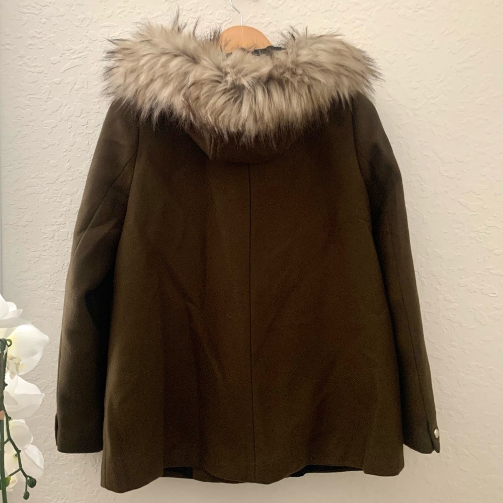 Zara Wool Fur Hooded Jacket - Picture 13 of 14